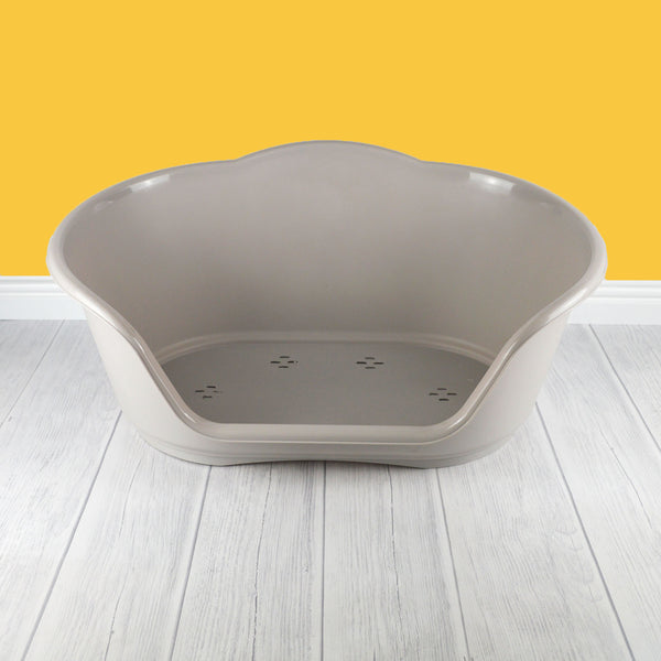 Beige Heavy Duty Plastic Dog Basket Bed