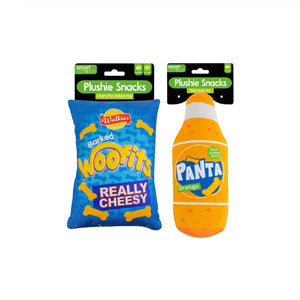 Set of 2 Crinkle Crisp Packet and Soft Fizzy Drinks Plush Toys