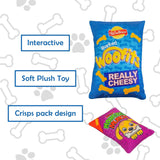 Novelty Dog Plush Toy With Squeak Crinkle Crisp Packet Interactive Toy