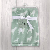 Grey Dog Print Pet Blanket