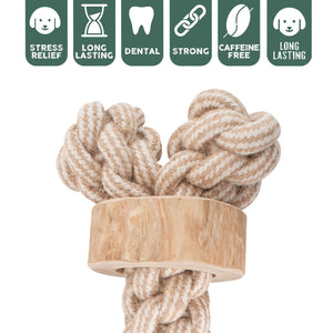 Coffee Wood Rope Knot Toy