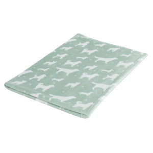 Grey Dog Print Pet Blanket