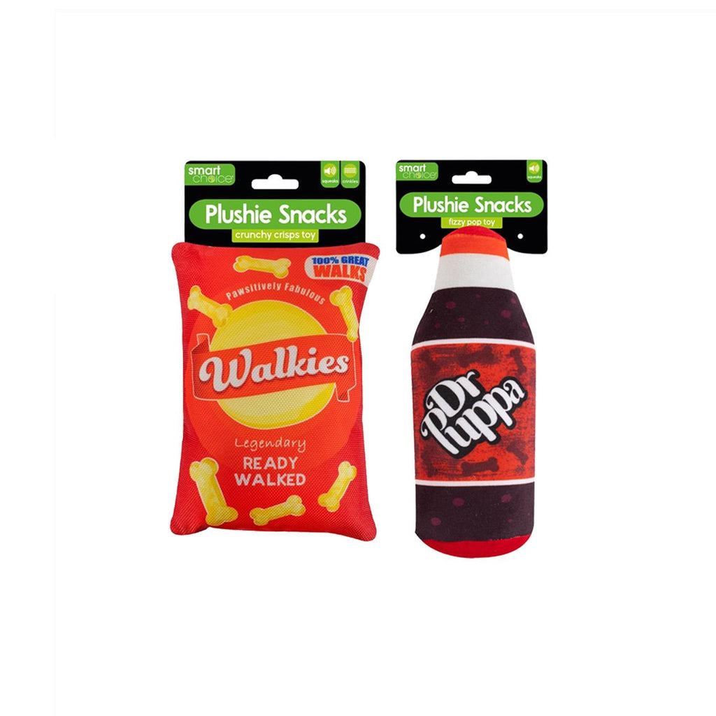 Set of 2 Crinkle Crisp Packet and Soft Fizzy Drinks Plush Toys