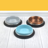 Striped Stainless Steel Pet Bowl