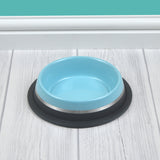 Striped Stainless Steel Pet Bowl