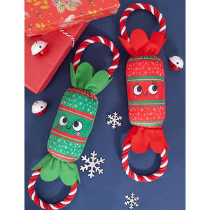 Christmas Cracker Themed Rope Dog Toy