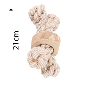 Coffee Wood Rope Knot Toy