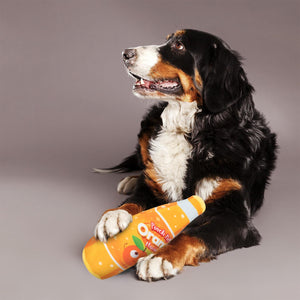 Novelty Plush Dog Puppy Toy Squeaky Juice Drinks Bottle