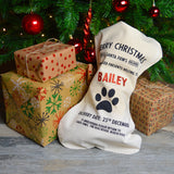 Personalised Bone Christmas Dog Stocking