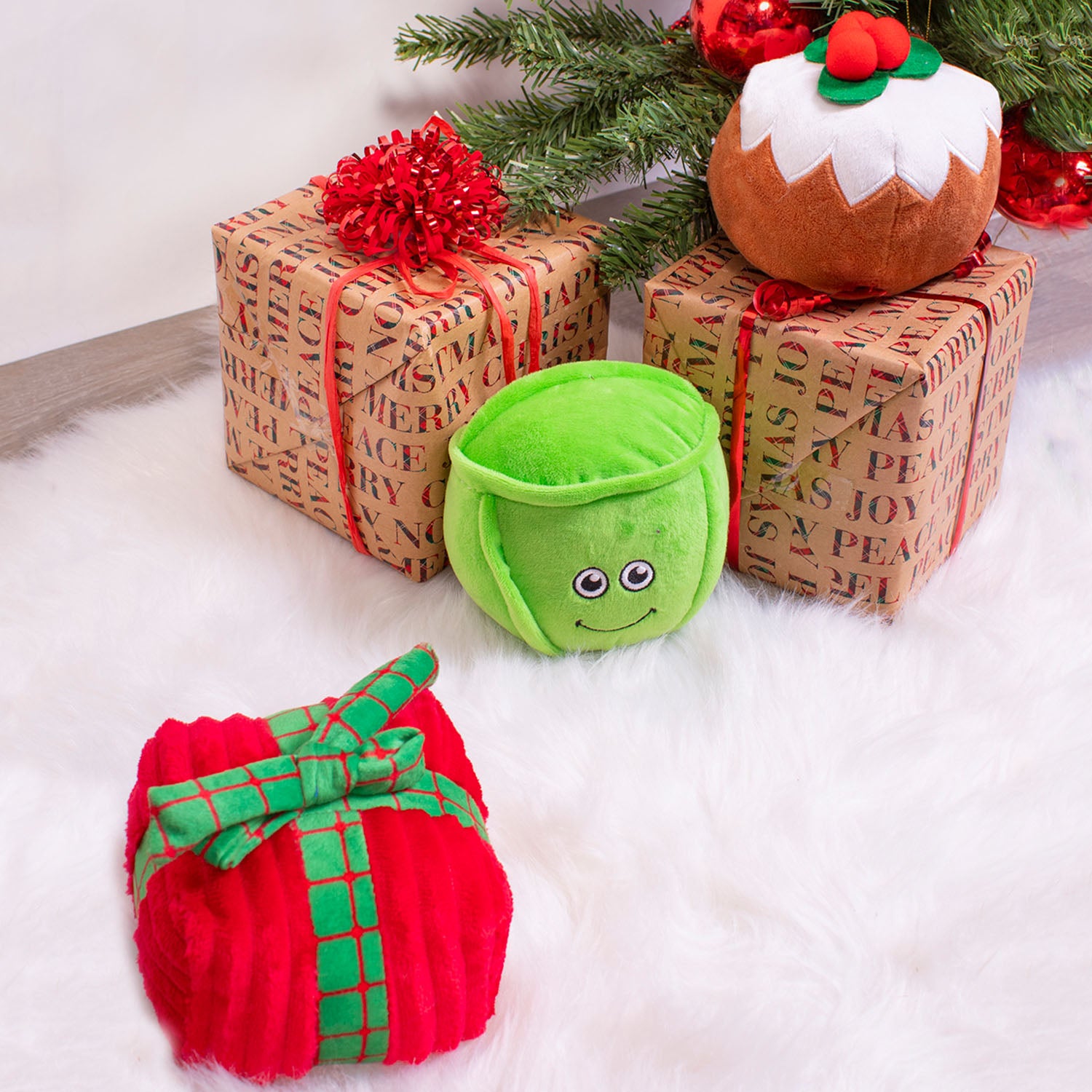 Present, Sprout & Pudding Christmas Dog Toys