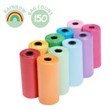 Pack of 150 Rainbow Poo Bags
