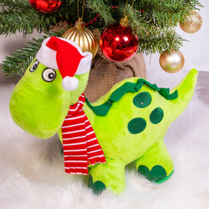 dinosaur christmas plush dog toy