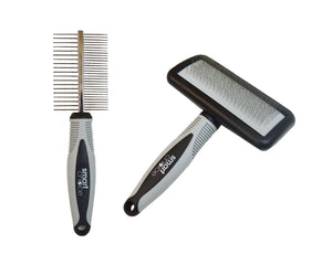 Set of 2 Slicker Brush & Double Sided Comb