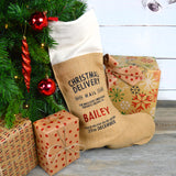 Personalised Hessian and Canvas Christmas Stocking