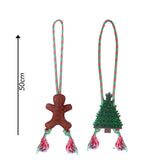 christmas rope toy for dogs with rubber tree or gingergread man design