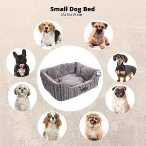 Geometric Grey Patterned Dog Bed