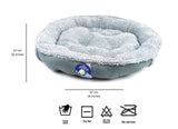 Round Grey Faux Suede Pet Bed