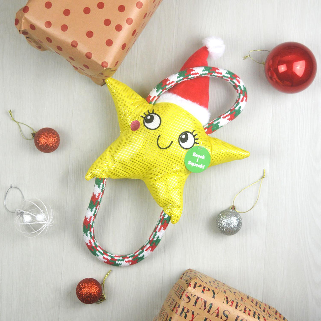 Snowflake and Star Christmas Rope Dog Toy