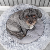 Grey Round Dog Bed