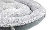 Round Grey Faux Suede Pet Bed