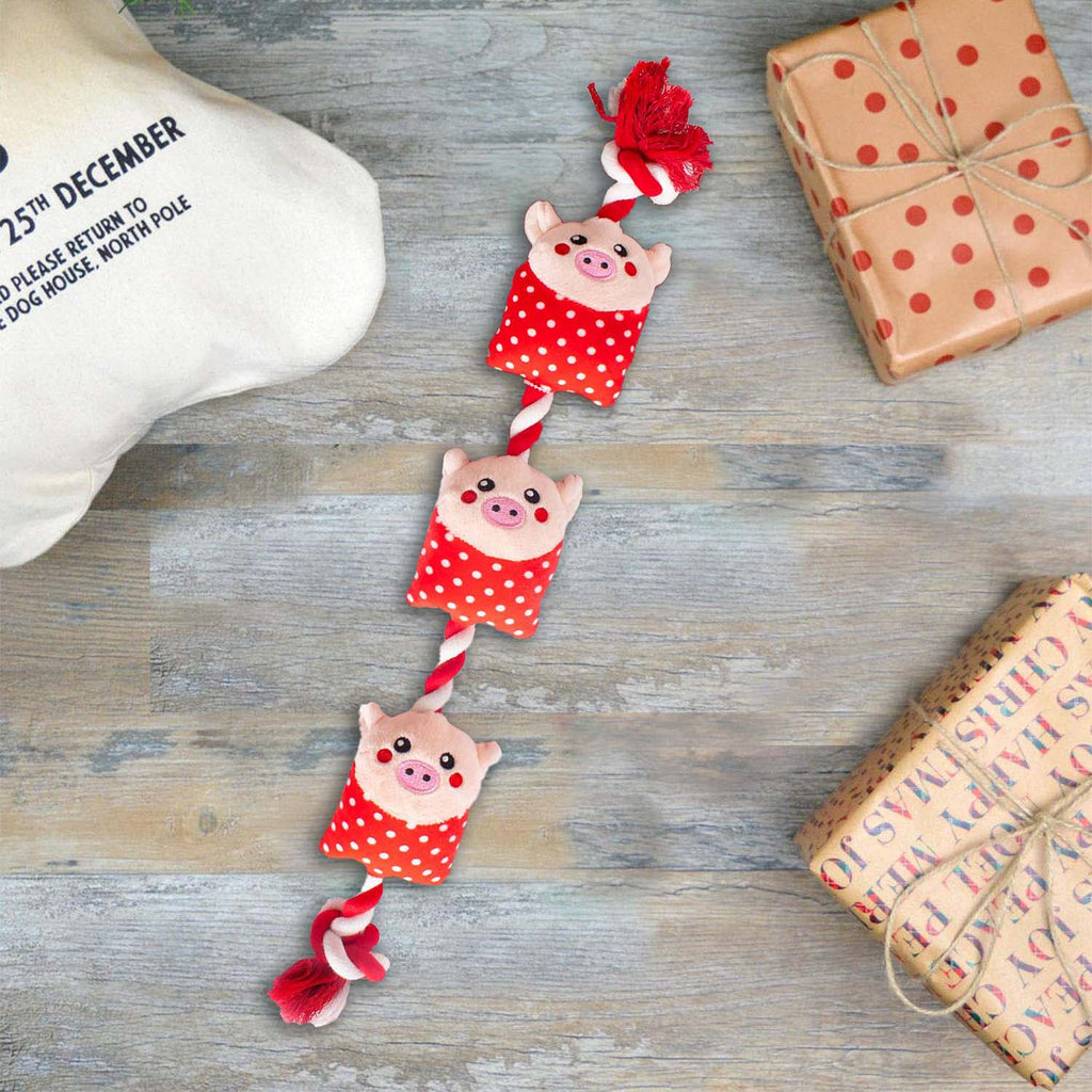 Pigs in Blankets Christmas Rope Toy
