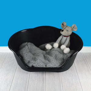 Black Heavy Duty Plastic Dog Basket Bed