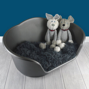Silver Heavy Duty Plastic Dog Basket Bed