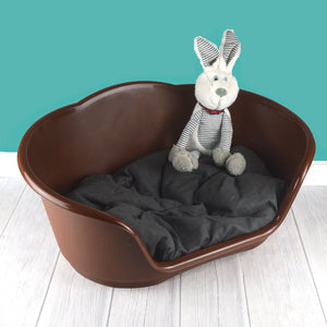 Brown Heavy Duty Plastic Dog Basket Bed