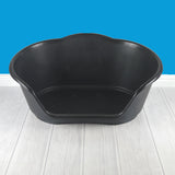 Black Heavy Duty Plastic Dog Basket Bed